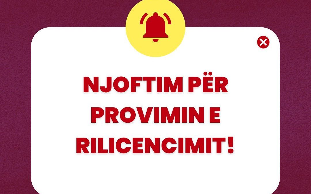 Njoftim për Provimin e Rilicencimit!