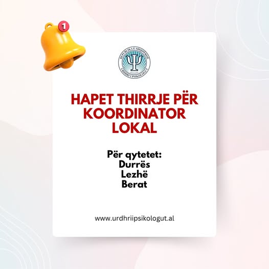 📢 THIRRJE PËR KOORDINATORË LOKALË