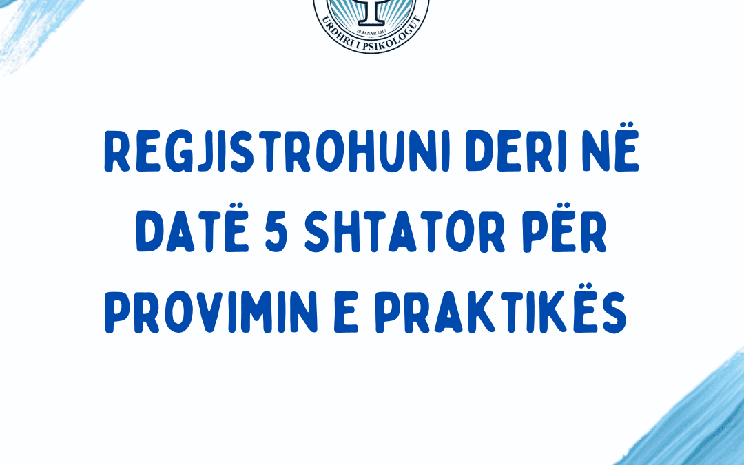 Njoftim për Regjistrim për Provimin e Praktikës Profesionale